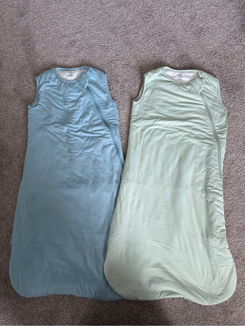 Sleeveless Baby Sleep Sack - Blue & Light Green